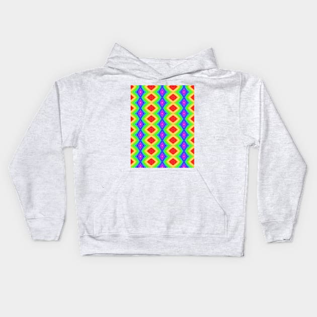 Ultra Bright Diamond Stripes Kids Hoodie by Amanda1775